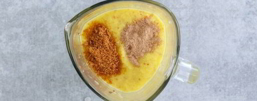 Шаг 4: смузей из банана и яблок с апельсиновым соком