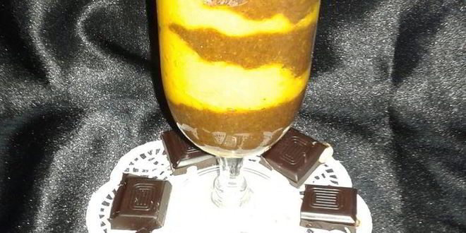 Рецепт яркого тыквенно-шоколадный смузи