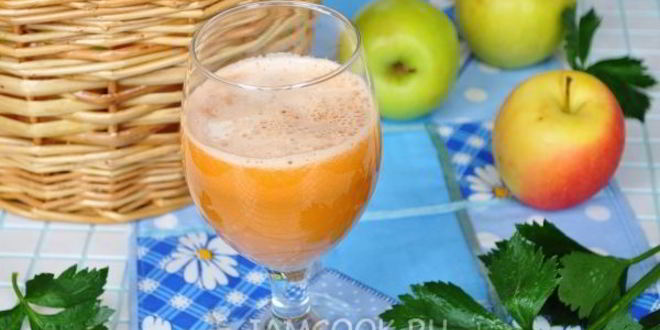Рецепт сока из свежих овощей с яблоком