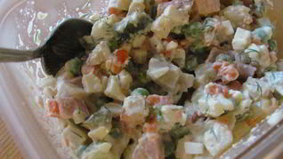 Рецепт салатов с ветчиной