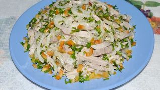 Рецепт Деревенского свадебного салата из свинины