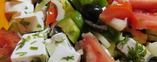 Шаг 8: греческого салата с фетаксой и помидорами без майонеза