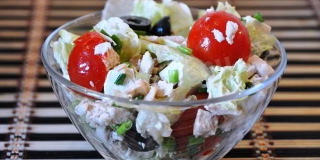Рецепт классического греческого салата с курицей