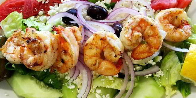 Рецепт салата греческого с креветками