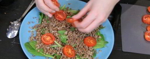 Шаг 5: салата из гречки с баклажаном