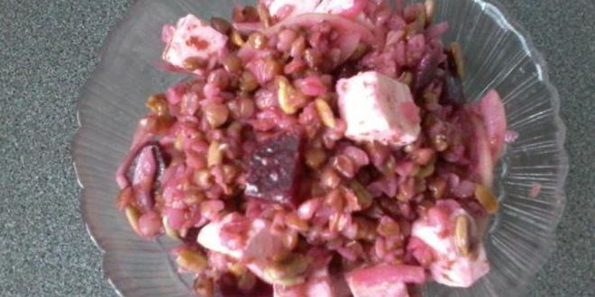 Рецепт салата из гречки со свеклой и брынзой