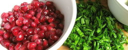 Шаг 9: салата с проростками зеленых зерен гречихи и гранатом