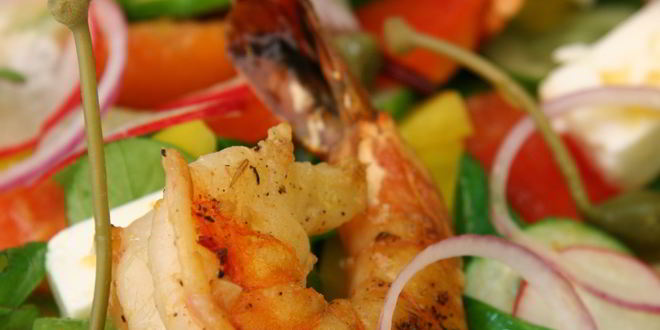 Рецепт салата в греческом стиле с соусом ceviche