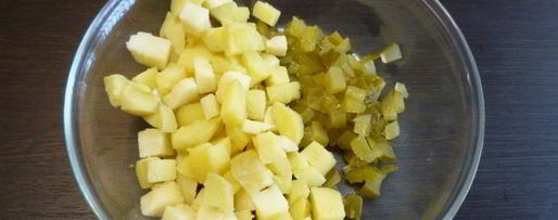 Шаг 2: картофельного салата с копченой рыбой