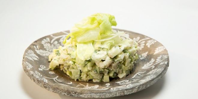 Рецепт картофельного салата с креветками