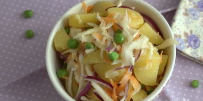 Рецепт картофельного салата с квашеной капустой