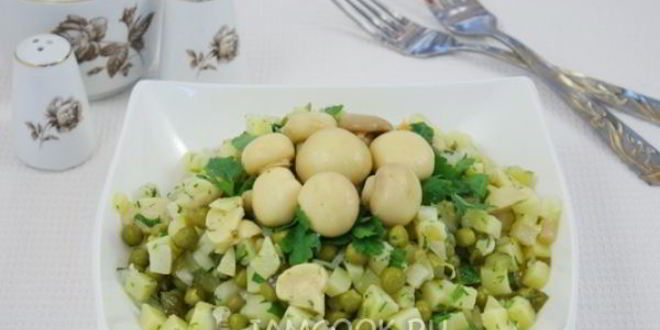 Рецепт картофельного салата с маринованными грибами