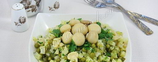 Шаг 9: картофельного салата с маринованными грибами