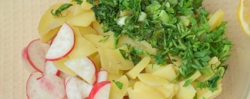 Шаг 2: картофельного салата с редисом