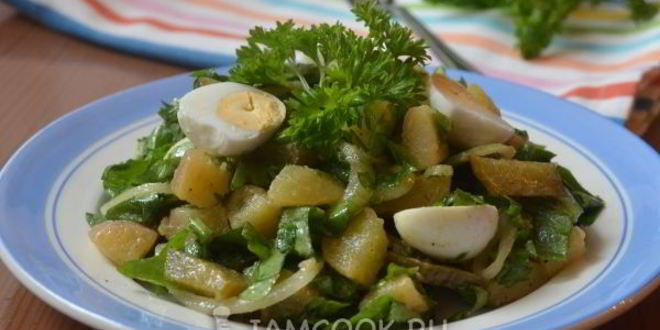 Рецепт картофельного салата с щавелем