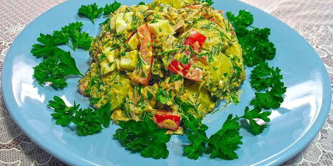 Рецепт картофельного салата с тунцом