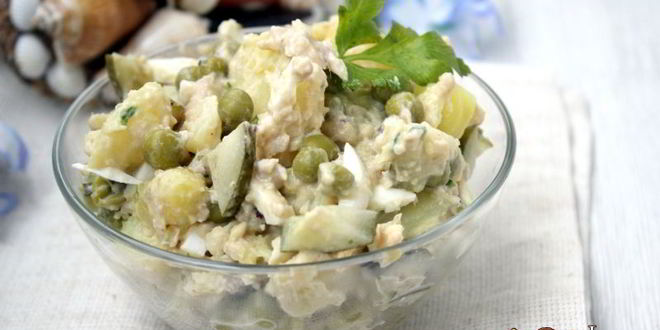Рецепт картофельного салата с тунцовым соусом