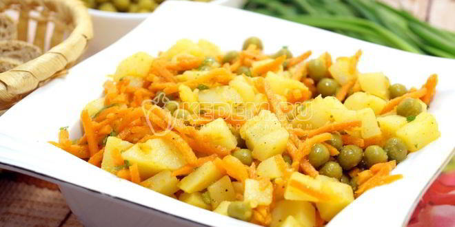 Рецепт салата из картофеля с морковью по-корейски