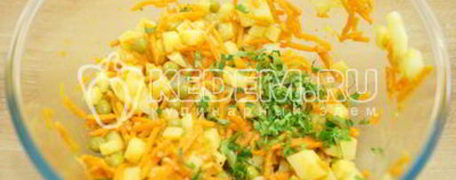 Шаг 5: салата из картофеля с морковью по-корейски