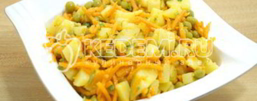 Шаг 6: салата из картофеля с морковью по-корейски