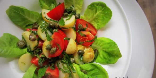 Рецепт салата из молодого картофеля с каперсами и мятой
