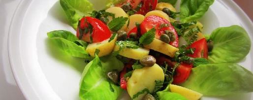 Шаг 1: салата из молодого картофеля с каперсами и мятой