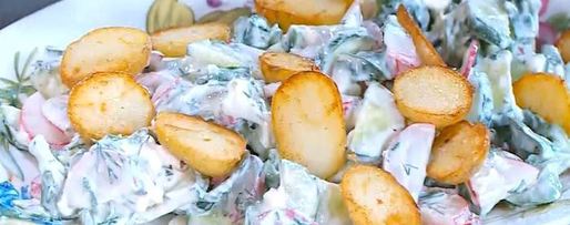 Шаг 10: салата из молодого картофеля с редисом и заправкой из феты