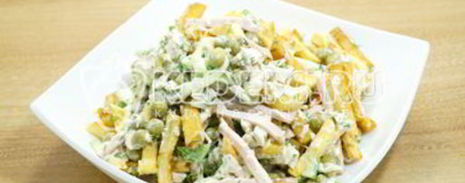 Шаг 7: салата с картофелем фри новогодние мотивы