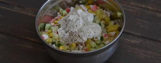 Шаг 5: салата с картофелем и кукурузой