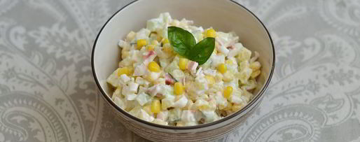 Шаг 7: салата с картофелем и кукурузой