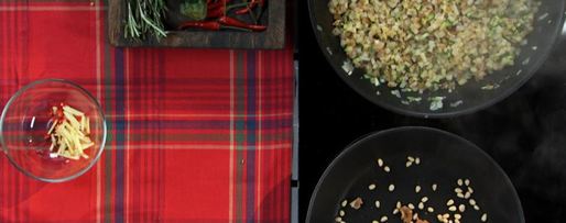 Шаг 2: теплого картофельного салата с орехами