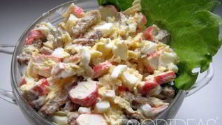 Рецепт Крабового салата с сухариками