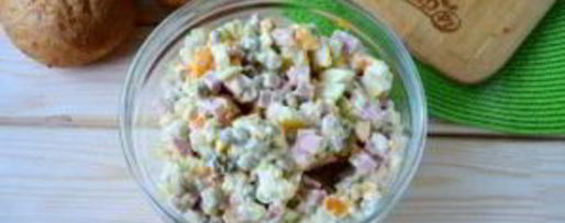 Шаг 4: булочек, фаршированных салатом оливье