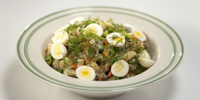 Рецепт оливье с говяжьей печенкой