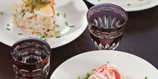 Рецепт оливье с крабом и антоновским яблоком