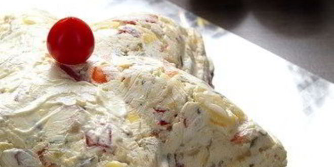 Рецепт оливье с красным сладким перцем и кислым яблоком