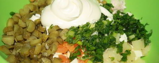 Шаг 3: оливье с куриной грудкой