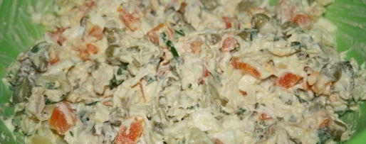 Шаг 4: оливье с куриной грудкой