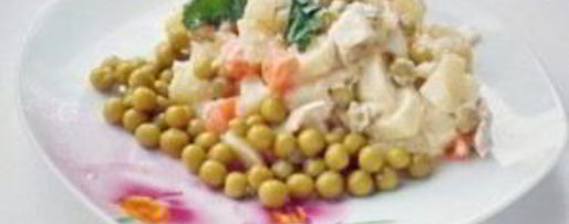 Шаг 3: оливье с курицей