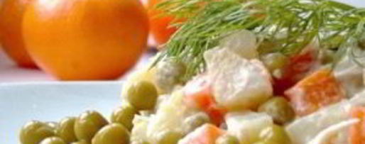 Шаг 4: оливье с курицей