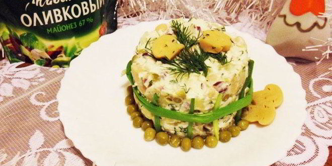 Рецепт оливье с маринованными грибами