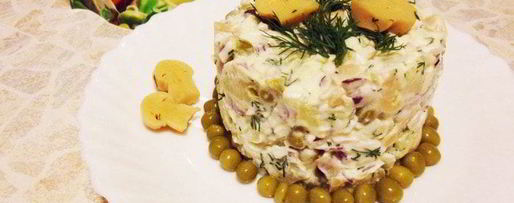 Шаг 6: оливье с маринованными грибами