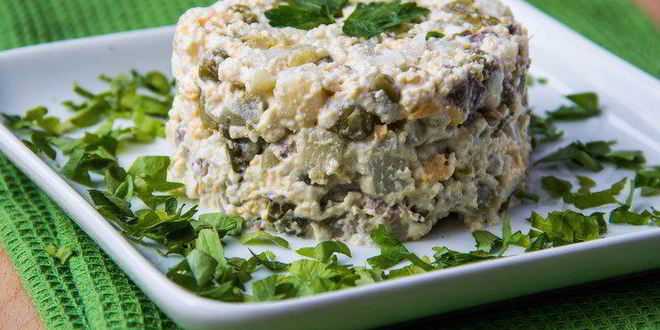 Рецепт оливье с мясом