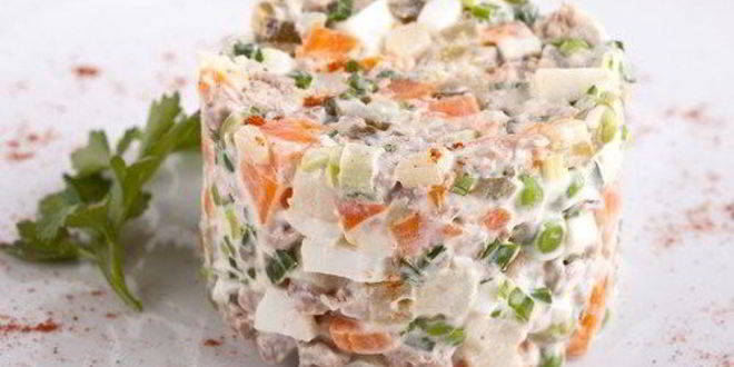 Рецепт оливье с шампиньонами