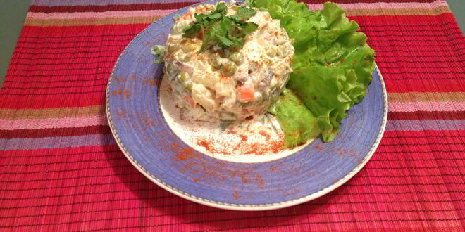 Рецепт оливье с шампиньонами