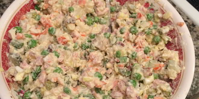 Рецепт оливье с сосисками