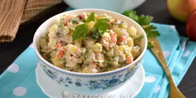 Рецепт оливье с тунцом