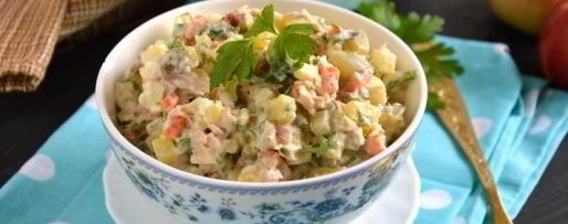 Шаг 6: оливье с тунцом