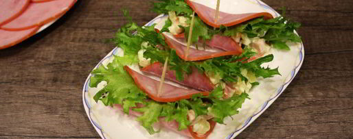 Шаг 6: оливье в ветчине