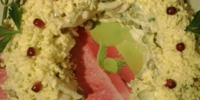 Рецепт салата оливье из кальмаров